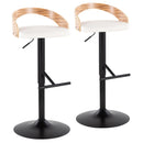 Grotto - Contemporary Adjustable Barstool With Swivel & Straight T Footrest (Set of 2) by HouseOfZazla