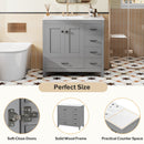 Bathroom Vanity With Ceramic Sink Combo, Abundant Storage Cabinet 2 Soft Close Doors And 5 Drawers by HouseOfZazla