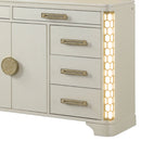 Jasmine - 8 Drawer Dresser With Side LED Lightning - Beige by HouseOfZazla