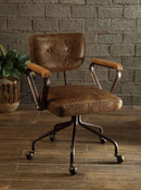 Hallie Vintage Whiskey Top Grain Leather Office Chair by HouseOfZazla