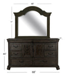 Bellamy - Drawer Dresser With Shaped Mirror - Peppercorn