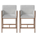24'' Seat Height Upholstered Counter Stools with Arms for Kitchen Island/Dining Room, Set of 2 by HouseOfZazla