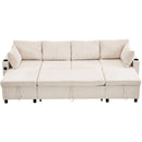 Sectional Sofa Bed With Pull Out Sleeper, USB Ports, Cup Holders by HouseOfZazla