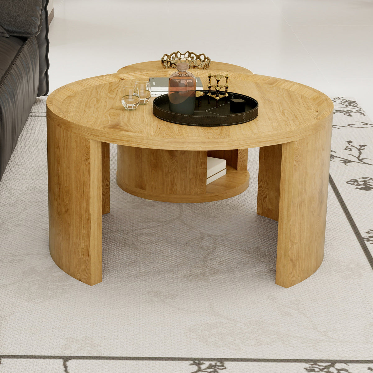 Round Nesting Coffee Table Set of 2, photo 6 of 10