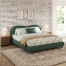 Upholstered Platform Bed Frame With Curved Headboard by HouseOfZazla