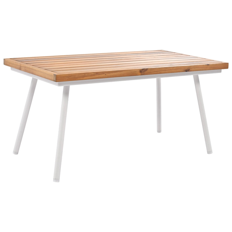 4-Piece Boho Rope Patio Furniture Set, Outdoor Furniture with Acacia Wood Table, Patio Conversation Set with Deep Seating & Thick Cushion for Backyard Porch Balcony, Beige