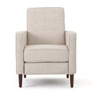 Mid-Century Modern Recliner With Button Tufted Waffle Stitch