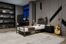 Twin Size Gaming Bed with Rotating TV Mount and LED Lighting by HouseOfZazla