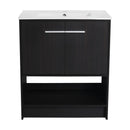 Modern Bathroom Vanity With Ceramic Sink, Freestanding Cabinet, Soft Closing Doors by HouseOfZazla