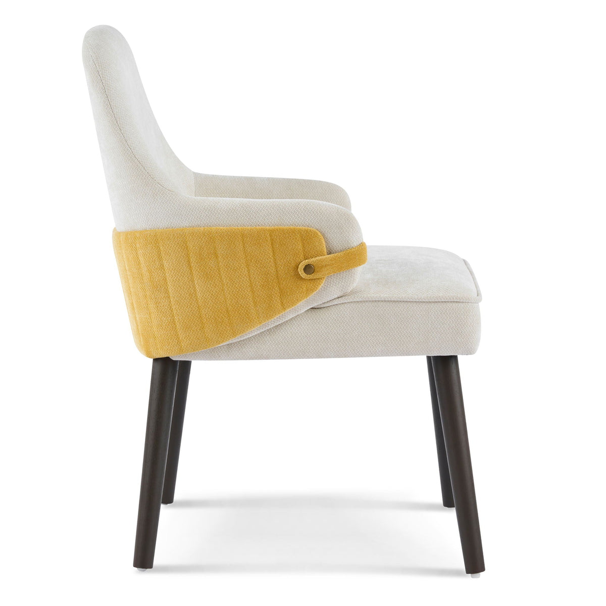 Indoor Dining Chair Set of 2 with Sturdy Frame - Beige / Yellow, photo 14 of 16