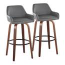 Daniella - Contemporary Fixed Height, Barstool & Swivel And Round Footrest (Set of 2) by HouseOfZazla