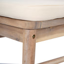 Outdoor Dining Chairs Set of 2 with Acacia Wood and Cream Washable Cushions by HouseOfZazla
