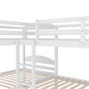 Twin L-Shaped Bunk Bed With Trundle - White by HouseOfZazla