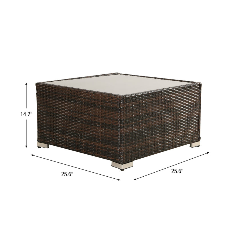 7 Piece Outdoor PE Wicker Furniture Set, Patio Black Rattan Sectional Sofa Couch with Washable Cushions