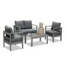 All Weather Patio Loveseat With Thick Cushions - Gray / Gray by HouseOfZazla