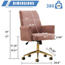Mid-Back Liftable Office Chair in Light Pink