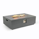 Volon - Rectangular Fire Pit Table, Propane Powered, 50,000 BTU - Light Gray by HouseOfZazla