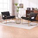 Upholstered Hanging Armchair With Arm Pocketsmetal Frame (Set of 2), Plated Craftsmanship, Crushed Foam Cushions And Skin-Friendly Woven Fabric For Living Room And Bedroom