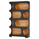 4 Tier S-Shaped Freestanding Storage Shelf For Living Room - Black / Brown by HouseOfZazla