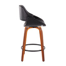 Fabrico - Mid Century Modern Fixed Height Counter Stool And Round Footrest (Set of 2) by HouseOfZazla