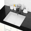 Modern Rectangular Undermount Bathroom Sink With Overflow Ceramic by HouseOfZazla