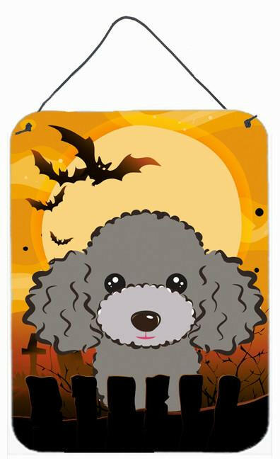 Halloween Silver Gray Poodle Wall or Door Hanging Prints BB1817DS1216