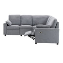 Power Recliner Sectional Sofa Home Theater Reclining Sofa With Two USB Ports, Two Storage Drawers For Living Room by HouseOfZazla