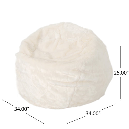 Amori Modern 3 Foot Faux Fur Bean Bag, photo 6 of 6