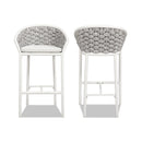 Rowan - Rope Barrel Low Back Patio Counter Stool (Set of 2) - Optic White