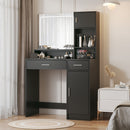 Vanity Desk With Mirror And LED Light Strip, Dressing Table With Large Drawer, 3 Level Storage Dresser & 3 Lighting Modes Adjustable Brightness, Suitable For Bedroom by Unique Piece Furniture