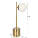 Ethereal - Modern Small Table Lamp, Desk Lamp Fixture With Globe Shade - Gold / White by HouseOfZazla