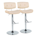 Lombardi - Contemporary Adjustable Barstool With Swivel With Straight T Footrest (Set of 2) by HouseOfZazla
