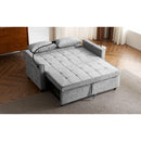 56.9' Loveseat Sofa Pull-out Sofa Bed Sleeper Sofa with a Reversible Backrest Cushion, Side Pockets, Two USB Ports and a Phone Holder for Living Room, Grey