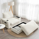 Oversized Chaise Lounge Indoor Rabbit Fur Sofa Bed With Storage Ottoman And Armrests Cup Holders With Deep Seat by Unique Piece Furniture