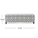 Quotient Upholstered Storage Ottoman With Tapered Block Feet - Gray / White by HouseOfZazla