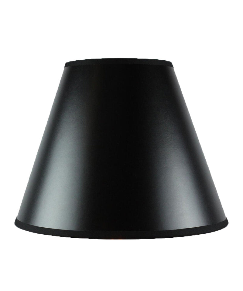 14"W x 11"H Bold Black with True Gold Lining Hard Back Empire Lampshade