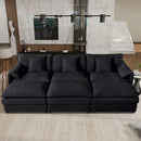 Modern Comfy Deep Seat Modular Sectional Sofa Cloud Couch With Ottoman by Unique Piece Furniture