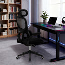High Back Ergonomic Swivel Rolling Office Chair With Tilt Function, 3D Headrest, Lumbar Support - Black by HouseOfZazla
