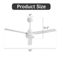 Ceiling Fan Without Light, 3 Blades Farmhouse Ceiling Fan With Remote Control 6-Speed Reversible Dc Motor For Living Room, Bedroom, Kitche by HouseOfZazla