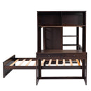 Loft Bed With A Stand Alone Bed, Shelves, Desk, And Wardrobe by HouseOfZazla