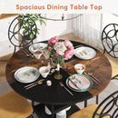 Round Dining Table For 4 With Storage Shelf - Brown / Black by HouseOfZazla