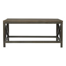 Cross Metal Coffee Table - Pewter