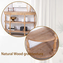 Handcrafted Console Table With Hand Woven Trim, 3 Tier Storage Shelves - Natural by HouseOfZazla