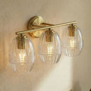 Luster - 3 Lights Vanity With Clear For Bathrooms Above Mirror Wall Lamp Satin - Clear / Gold by HouseOfZazla