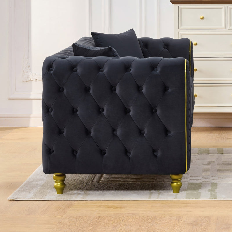 Modern Velvet Loveseat Sofa, photo 9 of 10