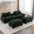 Sectional Sofa Upholstered Sofa With Two Removable Ottoman, Two USB Ports, Two Cup Holders And Large Storage Box For Living Room by HouseOfZazla
