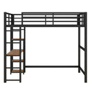 Loft Bed With Built In Desk And Storage Shelves, Full Size - Black by HouseOfZazla