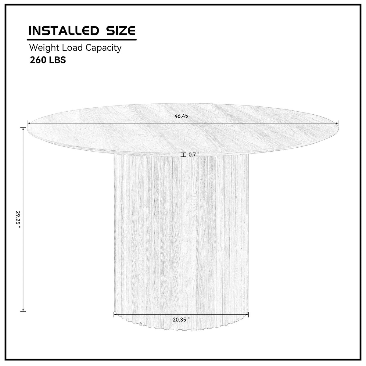 46.45 Inch MDF Dining Table for Dining Room, photo 5 of 10
