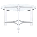 Keeling 5-piece Round Glass Top Acrylic Dining Set Chrome