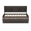 Captain Bed With Built In Bookshelves, 3 Storage Drawers, And Trundle